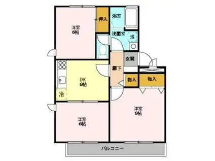 シンヤハンズ1(3DK/3階)の間取り写真