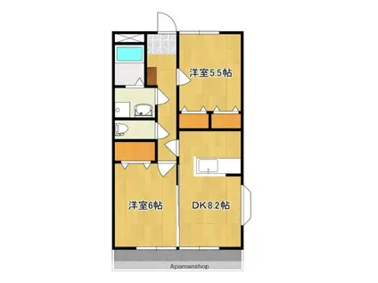 HAKKOSOII(2DK/1階)の間取り写真