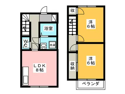 ハイツみつくだ(2LDK/1階)の間取り写真