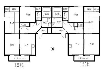 ウォーネリII(3DK/2階)の間取り写真