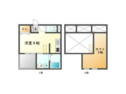 ALTAIR高畑(ワンルーム/2階)の間取り写真