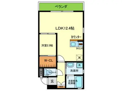 FOREST COURT SANPON(1LDK/2階)の間取り写真