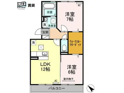 HIMIKO(2LDK/2階)の間取り写真