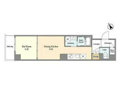 KDXレジデンス西調布(1DK/2階)の間取り写真