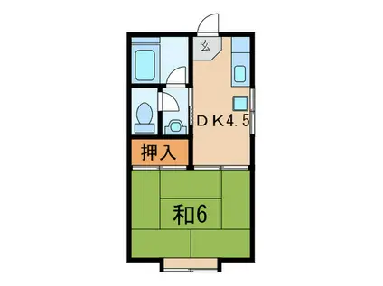 丸善アパート(1DK/1階)の間取り写真
