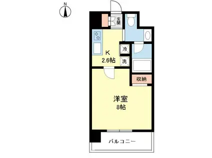 サンサールハワ(1K/4階)の間取り写真