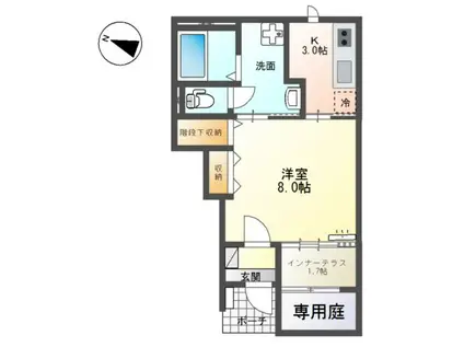 コンテ吉川(1K/1階)の間取り写真