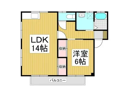 メゾンルシオル(1LDK/2階)の間取り写真
