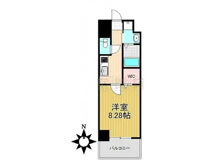 リラ出来町(1K/7階)の間取り写真