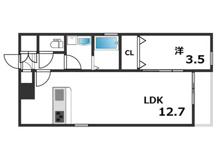 BRONTE AIOI(1LDK/3階)の間取り写真