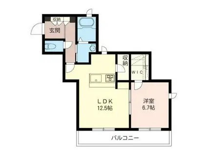 ビバリーコート(1LDK/4階)の間取り写真