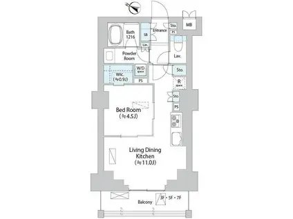 イストワール阿佐ヶ谷(1LDK/5階)の間取り写真