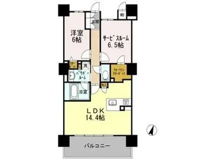 ロイヤルパークスERささしま サウス(1SLDK/8階)の間取り写真