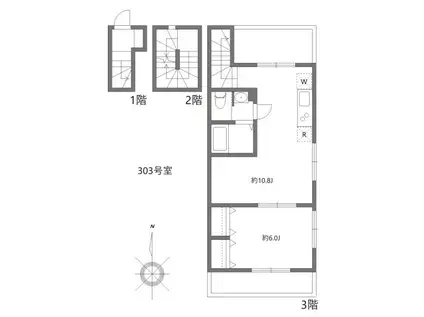 カノア狛江(1LDK/3階)の間取り写真