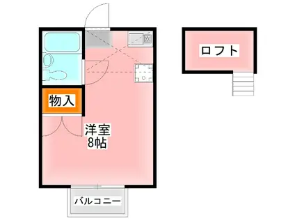 ハイツみのる(ワンルーム/2階)の間取り写真
