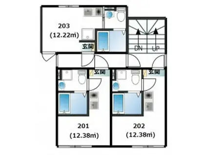 メリディアン常盤台(ワンルーム/2階)の間取り写真