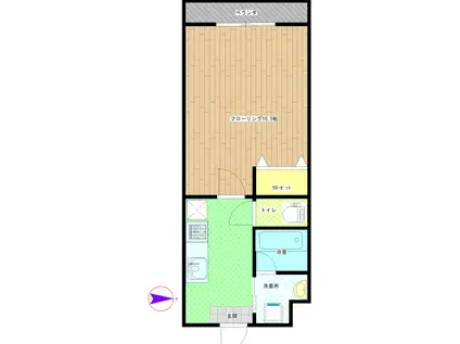 カーサ・デル・ソル(1K/4階)の間取り写真