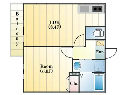 コネクトパーク1番館(1LDK/2階)の間取り写真