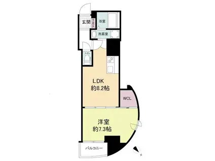 セレニテ神戸元町クレア(1LDK/11階)の間取り写真