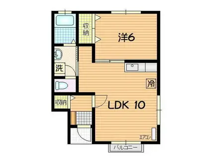 クレセント(1LDK/1階)の間取り写真