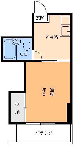 丸の内ハイツ(1K/4階)の間取り写真