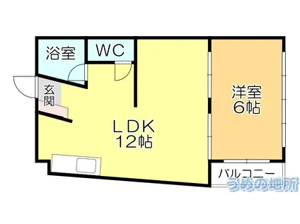 佐藤コーポ(1LDK/3階)の間取り写真