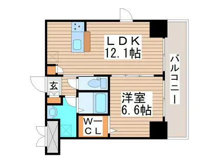 レガーロ仙台駅東(1LDK/7階)の間取り写真