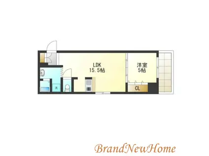 堺Tレジデンス(1LDK/4階)の間取り写真