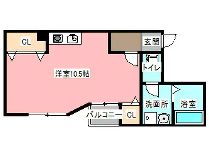 TKビル(ワンルーム/2階)の間取り写真