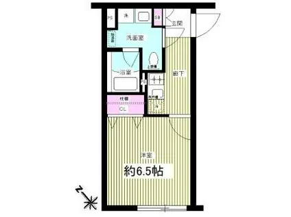 スタンズ門前仲町(1K/1階)の間取り写真