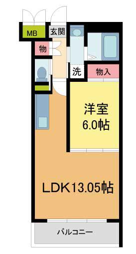 プレジオ西宮今津(1LDK/5階)の間取り写真