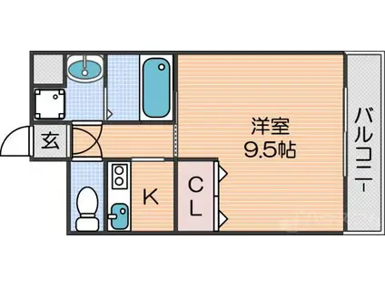 レバンガABENO AP(1K/5階)の間取り写真