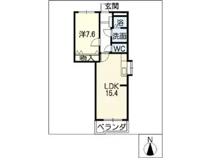 08TF215雪見(1LDK/1階)の間取り写真