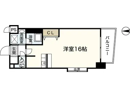 恵夢六番館(ワンルーム/1階)の間取り写真