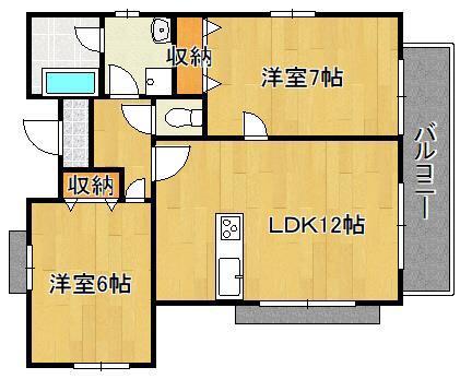 ドゥマリアージュ(2LDK/2階)の間取り写真