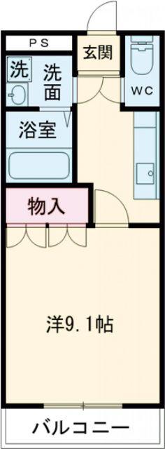 プリオール・森(1K/2階)の間取り写真