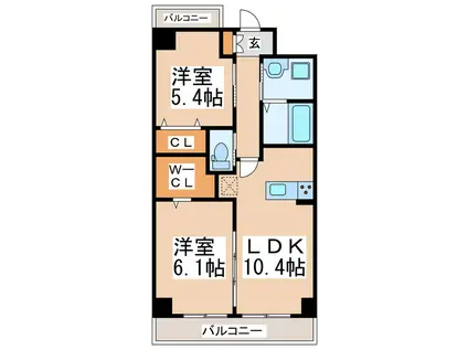 AMENITY F(2LDK/5階)の間取り写真