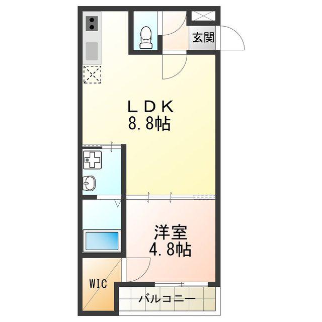 フジパレス阪南町II番館(1LDK/3階)の間取り写真