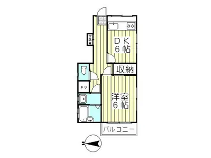 第二小林ハイム(1DK/1階)の間取り写真