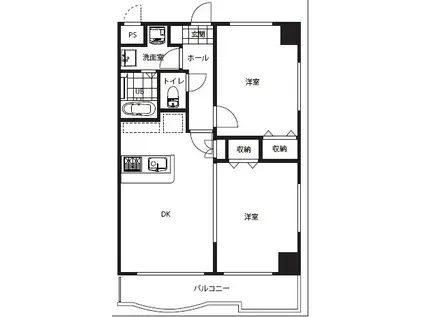 ベルタソーレ(2DK/2階)の間取り写真