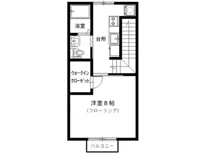 オードリー(1K/2階)の間取り写真