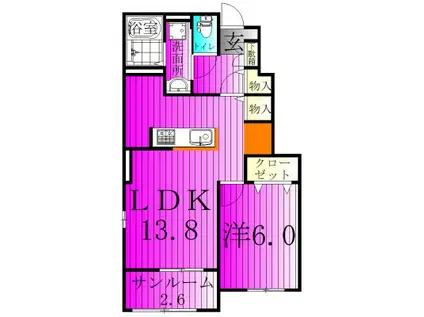 メゾン・ネオ MII(1LDK/1階)の間取り写真
