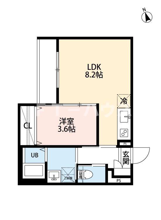 ベルタ検見川(1LDK/3階)の間取り写真