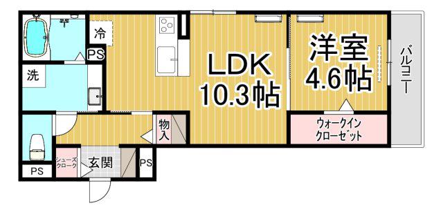 MAISON DE 青木(1LDK/3階)の間取り写真