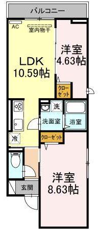 セジュール西台4(2LDK/3階)の間取り写真