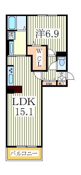 リースフォート(1LDK/3階)の間取り写真