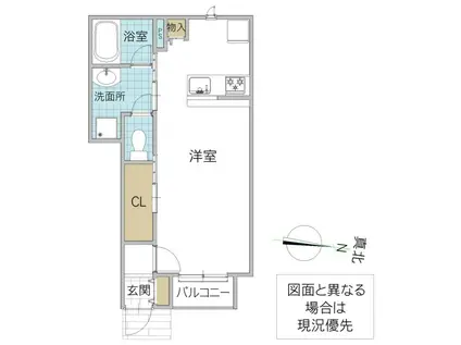 レーガベーネ中根 A(ワンルーム/1階)の間取り写真