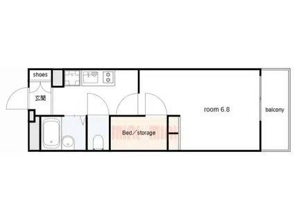 レオパレス塚口3番館(1K/1階)の間取り写真