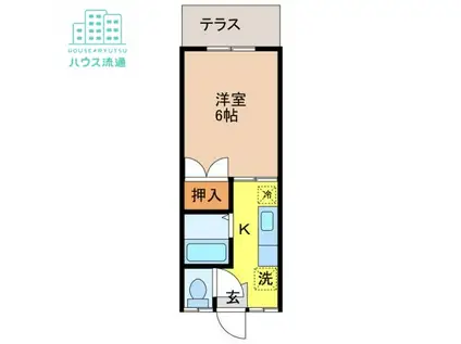 コーポ緑ヶ丘(1K/2階)の間取り写真