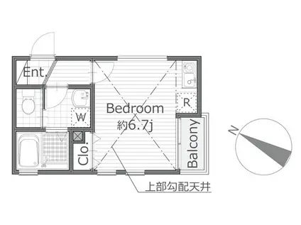 相鉄新横浜線 羽沢横浜国大駅 徒歩8分 2階建 築20年(ワンルーム/2階)の間取り写真